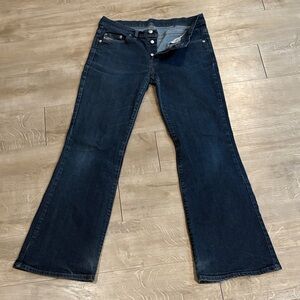 Rare Womens Diesel Flared Jeans Relaxed Fit Low - Mid Rise Blue Wash Button Fly